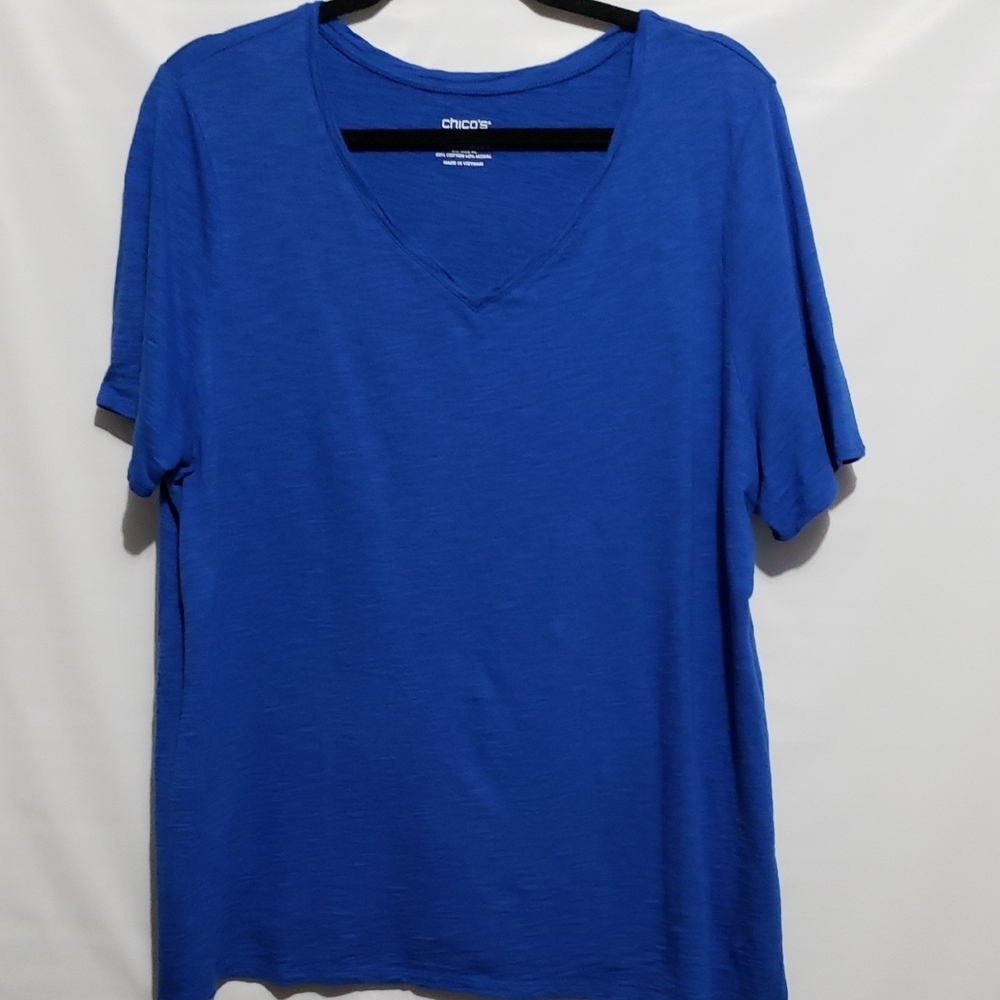 Chico's The Ultimate Tee Women‎ 3 XL Royal Blue Short Sleeve Tee